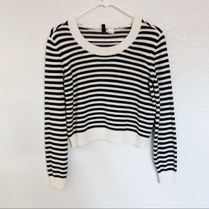 Striped knit cropped top